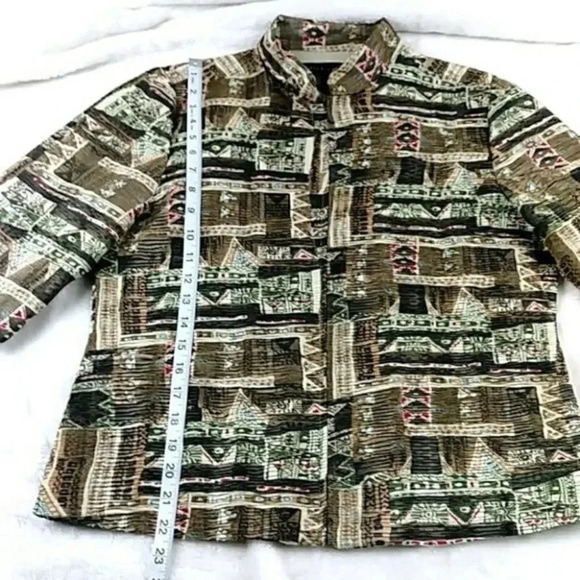 Women's Fall Southwestern Aztec Print Jacket Zip Up Santa Fe Western - Picture 2 of 9